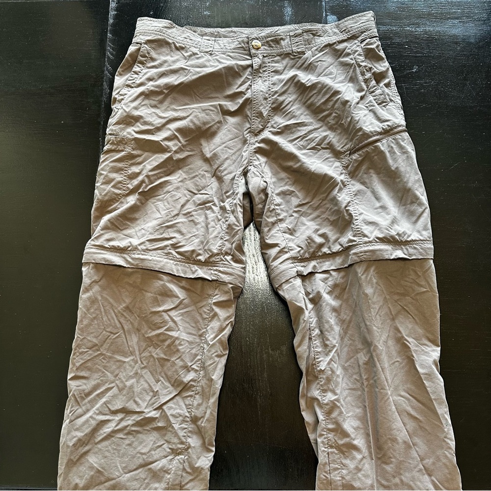 Vintage size 40 Insect Shield Gray Zip Off Pants 100% Nylon Pants Hiking Outdoor